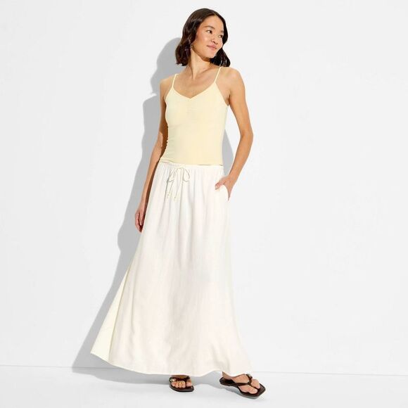 Wild Fable Pants - Wild Fable - Women's Linen Maxi Full Skirt - Wild Fable Cream M Cream